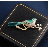 XSB223 - Green Bird Saree Brooch